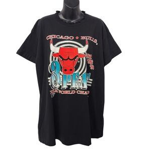Vtg Chicago Bulls 1993 NBA Champions 3 Peat T-Shirt Mens SZ XL